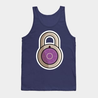 Padlock For Password Secure Sticker vector illustration. Technology and safety objects icon concept. Symbol protection and secure. Cyber security digital data protection concept sticker design. Tank Top